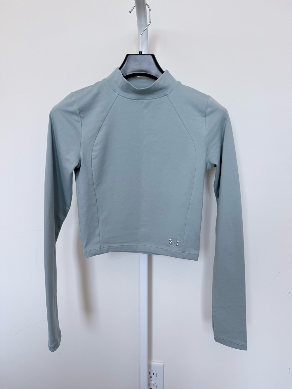 Under Armour Cropped Mock Neck Long Sleeve Top Mint Green XS